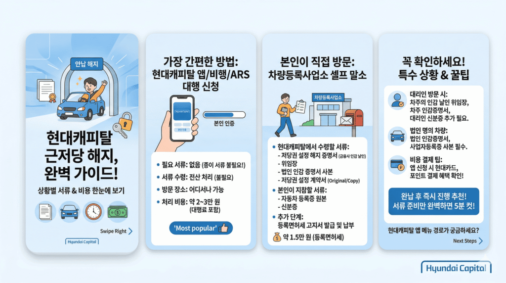 현대캐피탈 근저당 해지 서류 카드뉴스