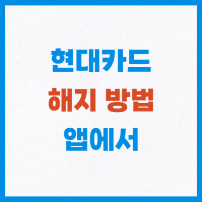 현대카드 해지